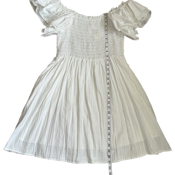 NWT Altar’d State Camilla Smocked White Mini Dress Sz Large - Picture 9 of 9
